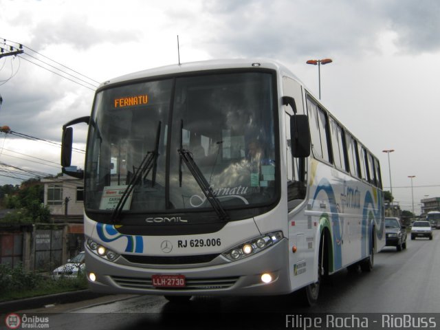 Fernatu Transportes e Turismo RJ 629.006 na cidade de Duque de Caxias, Rio de Janeiro, Brasil, por Filipe Rocha. Número da foto: #287009.