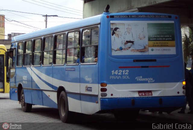 Viação Praia Sol 14212 na cidade de Vila Velha, Espírito Santo, Brasil, por Gabriel Costa. Número da foto: #290089.