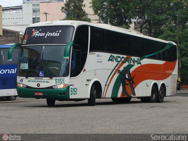Empresa de Transportes Andorinha 5151 na cidade de Sorocaba, São Paulo, Brasil, por Elias  Junior. Número da foto: #290496.