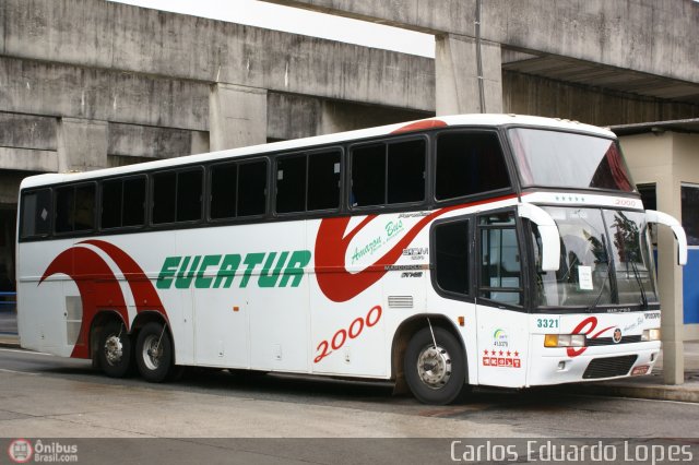 Eucatur - Empresa União Cascavel de Transportes e Turismo 3321 na cidade de Curitiba, Paraná, Brasil, por Carlos Eduardo Lopes. ID da foto: 291229.