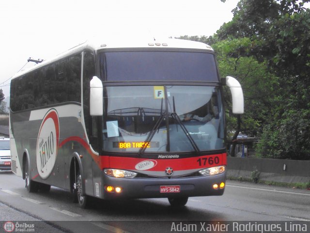 Viação Mimo 1760 na cidade de Cubatão, São Paulo, Brasil, por Adam Xavier Rodrigues Lima. ID da foto: 302523.