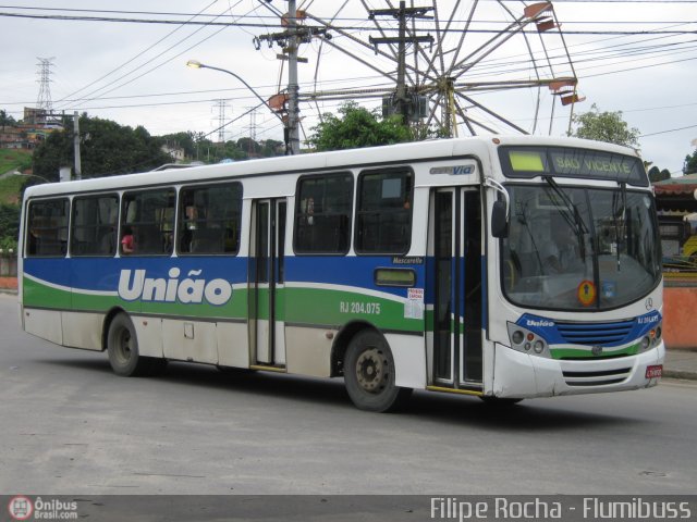 Viação União RJ 204.075 na cidade de Belford Roxo, Rio de Janeiro, Brasil, por Filipe Rocha. ID da foto: 277742.