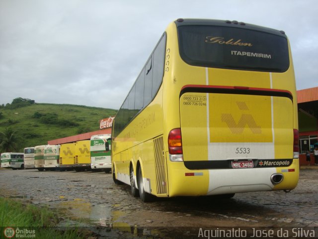 Viação Itapemirim 5533 na cidade de Leopoldina, Minas Gerais, Brasil, por Aguinaldo José da Silva. Número da foto: #279990.