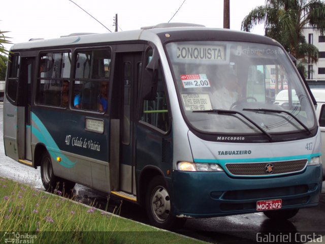 Viação Tabuazeiro 417 na cidade de Vitória, Espírito Santo, Brasil, por Gabriel Costa. Número da foto: #610219.
