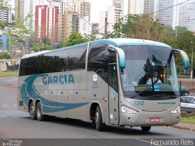 Viação Garcia 7512 na cidade de Ribeirão Preto, São Paulo, Brasil, por Fernando Reis. ID da foto: 617490.