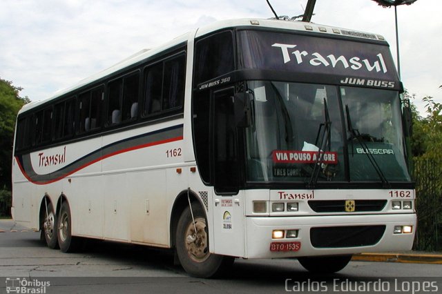 Transul Transportes Coletivos 1162 na cidade de São Paulo, São Paulo, Brasil, por Carlos Eduardo Lopes. Número da foto: #619930.