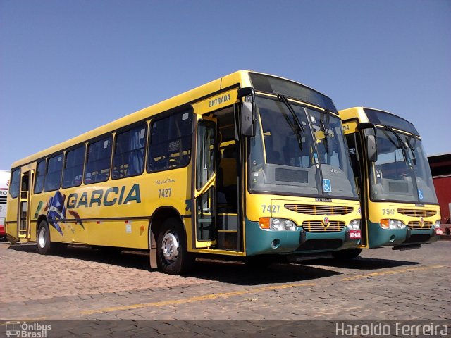 Viação Garcia 7427 na cidade de Londrina, Paraná, Brasil, por Haroldo Ferreira. ID da foto: 622911.