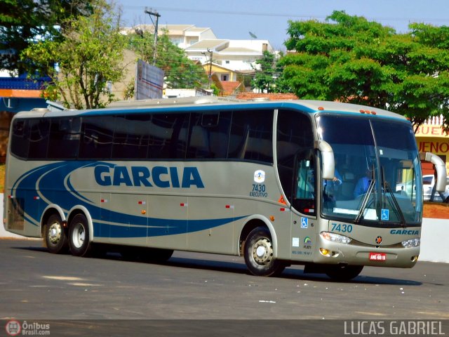 Viação Garcia 7430 na cidade de Telêmaco Borba, Paraná, Brasil, por Lucas Gabriel. ID da foto: 595148.