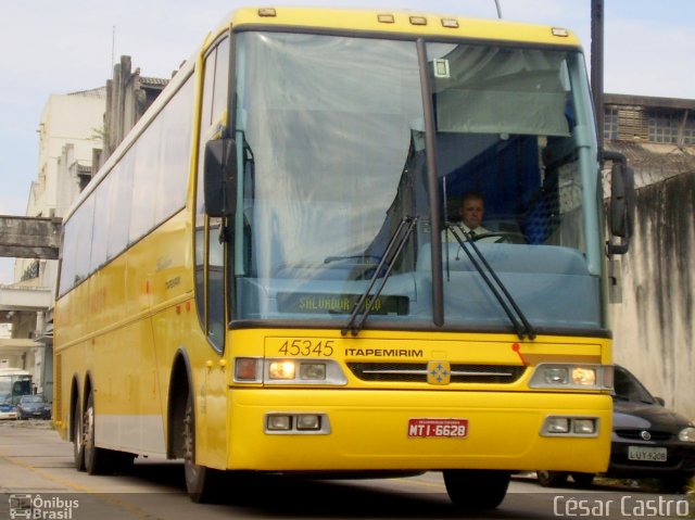 Viação Itapemirim 45345 na cidade de Rio de Janeiro, Rio de Janeiro, Brasil, por César Castro. Número da foto: #624285.
