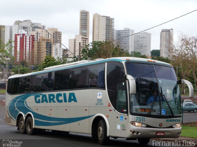 Viação Garcia 7511 na cidade de Ribeirão Preto, São Paulo, Brasil, por Fernando Reis. Número da foto: #623798.
