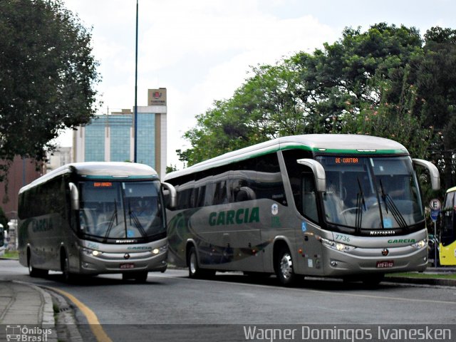 Viação Garcia 7736 na cidade de Curitiba, Paraná, Brasil, por Wagner Domingos Ivanesken. ID da foto: 629792.