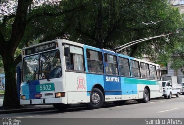 Viação Piracicabana Santos 5302 na cidade de Santos, São Paulo, Brasil, por Sandro Alves. ID da foto: 636167.