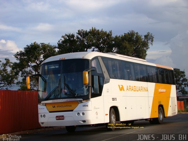 Viação Araguarina 10615 na cidade de Brasília, Distrito Federal, Brasil, por Jones Bh. ID da foto: 637882.