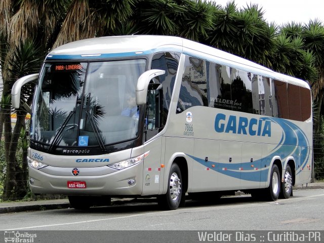 Viação Garcia 7866 na cidade de Curitiba, Paraná, Brasil, por Welder Dias. Número da foto: #640528.