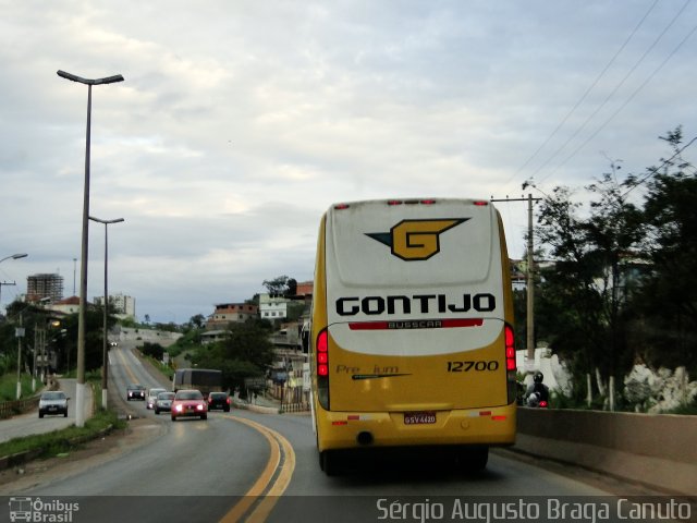 Empresa Gontijo de Transportes 12700 na cidade de Conselheiro Lafaiete, Minas Gerais, Brasil, por Sérgio Augusto Braga Canuto. ID da foto: 642720.