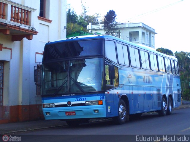 Expresso Azul 208 na cidade de Muçum, Rio Grande do Sul, Brasil, por Eduardo Machado. Número da foto: #597359.