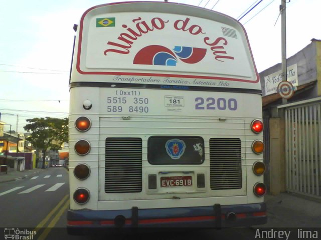 União do Sul - Transportadora Turística Autêntica 2200 na cidade de São Paulo, São Paulo, Brasil, por Andrey  Lima. ID da foto: 600189.