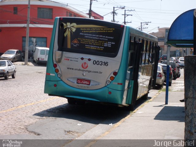 Auto Viação Urubupungá 00316 na cidade de Osasco, São Paulo, Brasil, por Jorge  Gabriel. ID da foto: 603586.