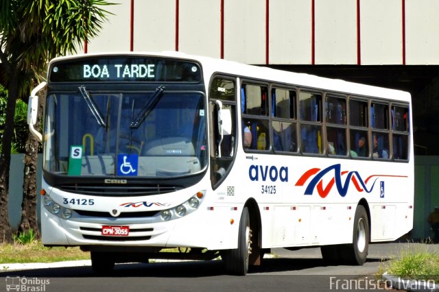 AVOA - Auto Viação Ourinhos Assis 34125 na cidade de Ourinhos, São Paulo, Brasil, por Francisco Ivano. Número da foto: #604329.