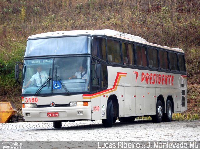 Viação Presidente 3180 na cidade de João Monlevade, Minas Gerais, Brasil, por Lucas  Ribeiro. Número da foto: #665842.