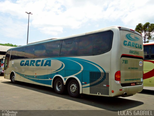 Viação Garcia 7181 na cidade de Telêmaco Borba, Paraná, Brasil, por Lucas Gabriel. Número da foto: #665612.