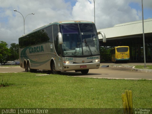 Viação Garcia 7580 na cidade de Maringá, Paraná, Brasil, por Paulo J. S. Ferre. Número da foto: #670453.