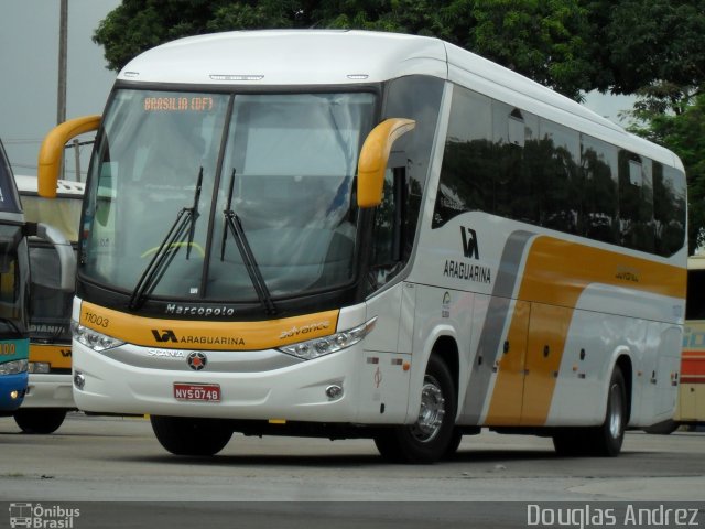 Viação Araguarina 11003 na cidade de Goiânia, Goiás, Brasil, por Douglas Andrez. Número da foto: #669394.