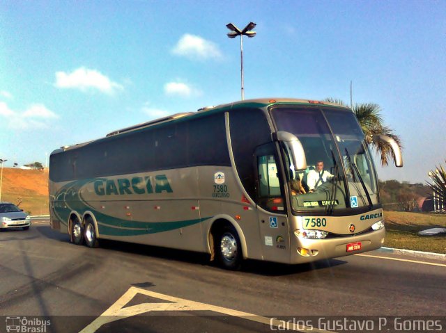 Viação Garcia 7580 na cidade de Aparecida, São Paulo, Brasil, por Carlos Gustavo Pereira Gomes. Número da foto: #673094.