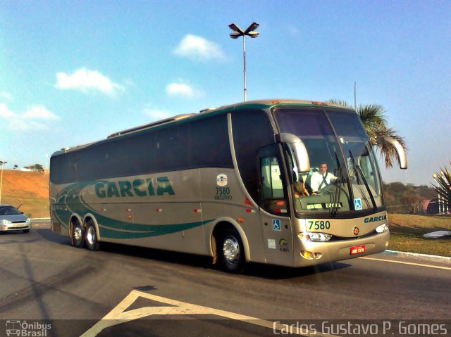 Viação Garcia 7580 na cidade de Aparecida, São Paulo, Brasil, por Carlos Gustavo Pereira Gomes. ID da foto: 673094.