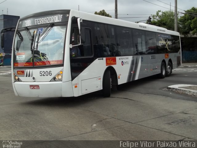 Metra - Sistema Metropolitano de Transporte 5206 na cidade de São Paulo, São Paulo, Brasil, por Felipe Vitor Paixão Vieira. Número da foto: #674630.