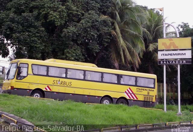 Viação Itapemirim 40347 na cidade de Salvador, Bahia, Brasil, por Felipe Pessoa de Albuquerque. ID da foto: 677343.