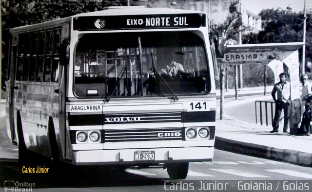 Viação Araguarina 141 na cidade de Goiânia, Goiás, Brasil, por Carlos Júnior. Número da foto: #647692.