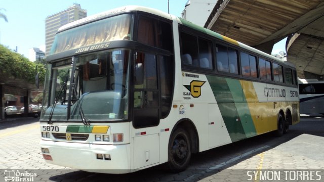 Empresa Gontijo de Transportes 5870 na cidade de Belo Horizonte, Minas Gerais, Brasil, por Symon Torres. ID da foto: 683225.