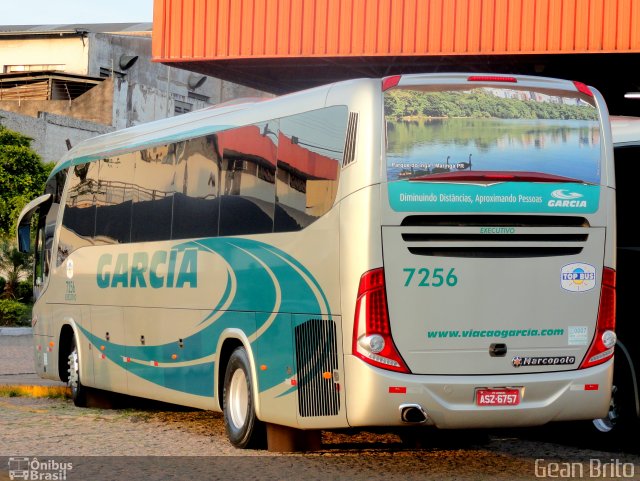 Viação Garcia 7256 na cidade de Bauru, São Paulo, Brasil, por Gean Brito. Número da foto: #683396.