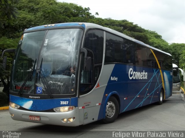 Viação Cometa 3507 na cidade de São Paulo, São Paulo, Brasil, por Felipe Vitor Paixão Vieira. ID da foto: 685016.