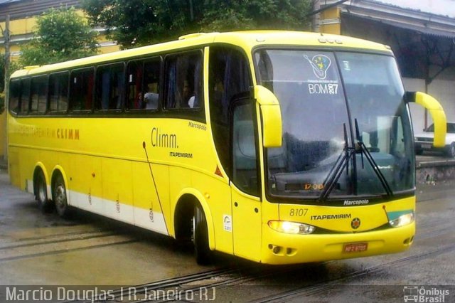 Viação Itapemirim 8107 na cidade de Rio de Janeiro, Rio de Janeiro, Brasil, por Márcio Douglas Ribeiro Venino. ID da foto: 690172.