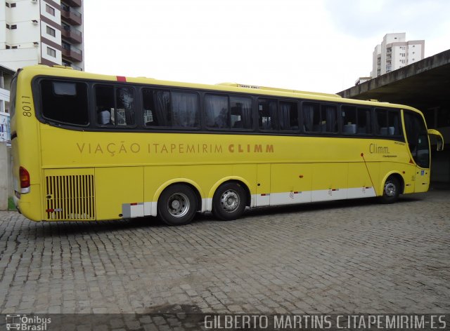 Viação Itapemirim 8011 na cidade de Cachoeiro de Itapemirim, Espírito Santo, Brasil, por Gilberto Martins. Número da foto: #649437.