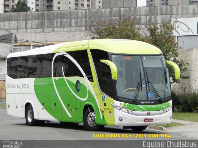Expresso Princesa dos Campos 6153 na cidade de Curitiba, Paraná, Brasil, por Paulo Roberto Chulis. Número da foto: #655100.