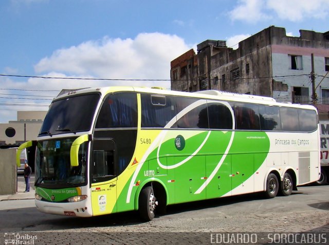 Expresso Princesa dos Campos 5480 na cidade de São Paulo, São Paulo, Brasil, por EDUARDO - SOROCABUS. Número da foto: #653758.