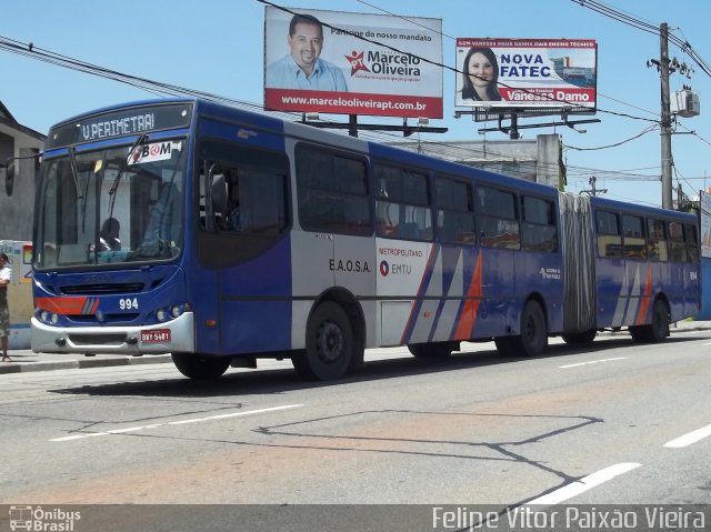 EAOSA - Empresa Auto Ônibus Santo André 994 na cidade de Mauá, São Paulo, Brasil, por Felipe Vitor Paixão Vieira. Número da foto: #657399.