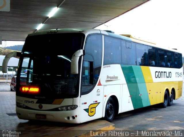 Empresa Gontijo de Transportes 17345 na cidade de João Monlevade, Minas Gerais, Brasil, por Lucas  Ribeiro. Número da foto: #659635.