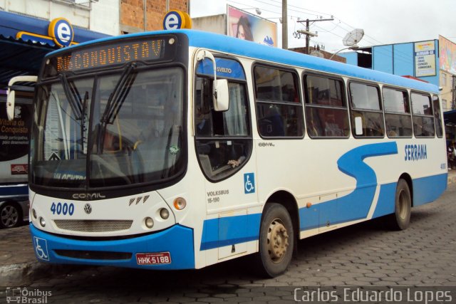 Serrana Transportes e Turismo 4000 na cidade de Vitória da Conquista, Bahia, Brasil, por Carlos Eduardo Lopes. ID da foto: 694765.