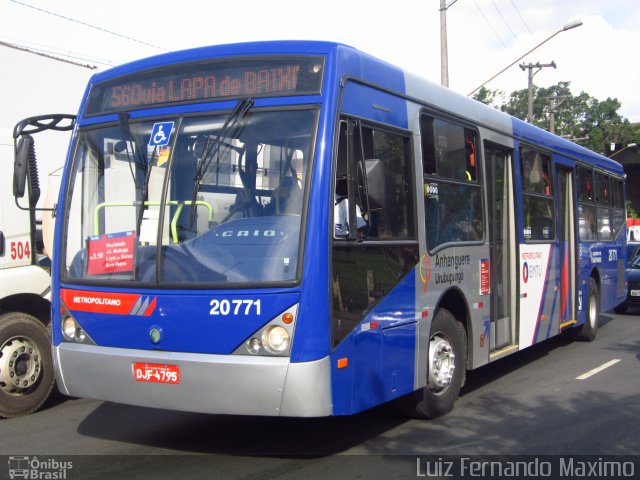 Auto Viação Urubupungá 20.771 na cidade de São Paulo, São Paulo, Brasil, por Luiz Fernando Maximo. ID da foto: 694730.