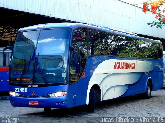 Viação Águia Branca 22480 na cidade de Vitória, Espírito Santo, Brasil, por Lucas  Ribeiro. ID da foto: 711560.