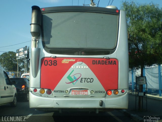 ETCD - Empresa de Transporte Coletivo de Diadema 038 na cidade de Diadema, São Paulo, Brasil, por Luis Nunez. Número da foto: #712406.