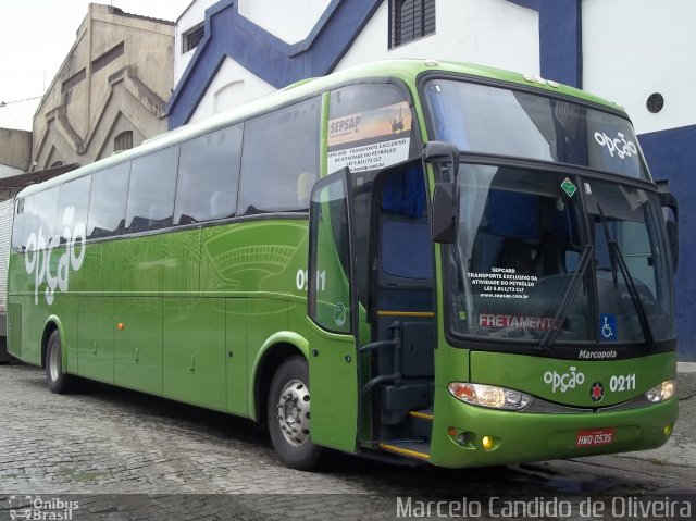 Opção Fretamento e Turismo 0211 na cidade de Rio de Janeiro, Rio de Janeiro, Brasil, por Marcelo Candido de Oliveira. ID da foto: 714356.