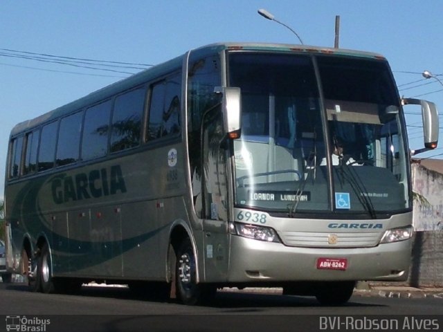 Viação Garcia 6938 na cidade de Paranavaí, Paraná, Brasil, por Robson Alves. Número da foto: #713682.
