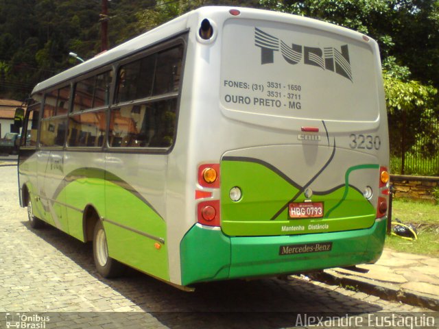Turin Transportes 3230 na cidade de Ouro Preto, Minas Gerais, Brasil, por Alexandre Eustáquio. Número da foto: #717560.