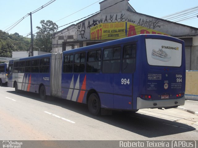 EAOSA - Empresa Auto Ônibus Santo André 994 na cidade de Mauá, São Paulo, Brasil, por Roberto Teixeira. ID da foto: 720432.