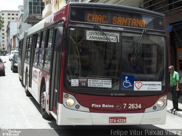 Viação Campo Belo 7 2634 na cidade de São Paulo, São Paulo, Brasil, por Felipe Vitor Paixão Vieira. ID da foto: 739953.